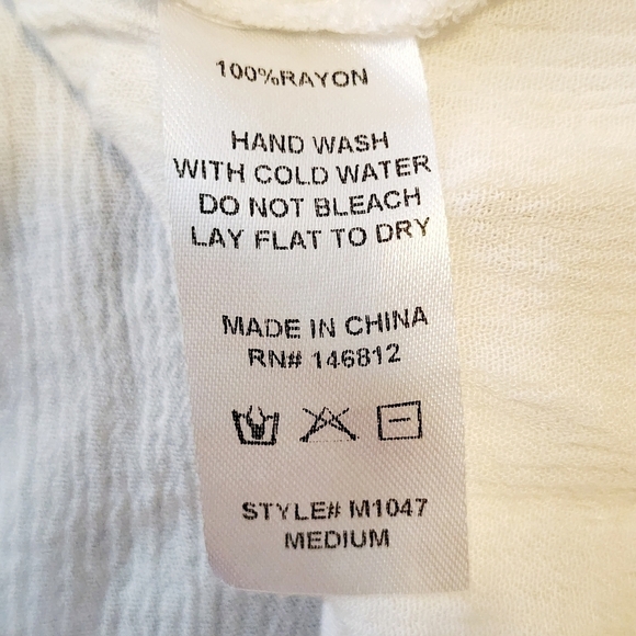 Caution To The Wind White Floral Lace Double Strap Tank Top Boho Bohemian M EUC - Picture 7 of 7